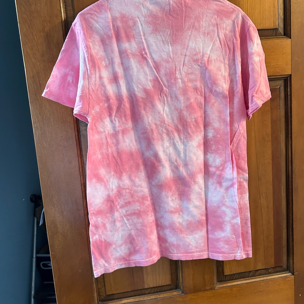 Barbie Pink and White Tie-Dye Junior/Womens Halloween Spider Web Tee - Picture 4 of 6